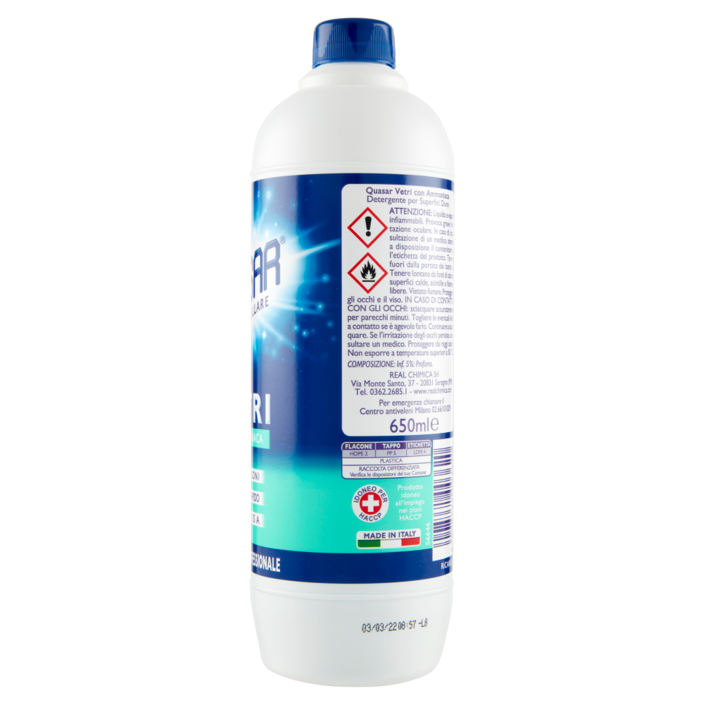 Quasar Vetri con Ammoniaca Ricarica 650 ml