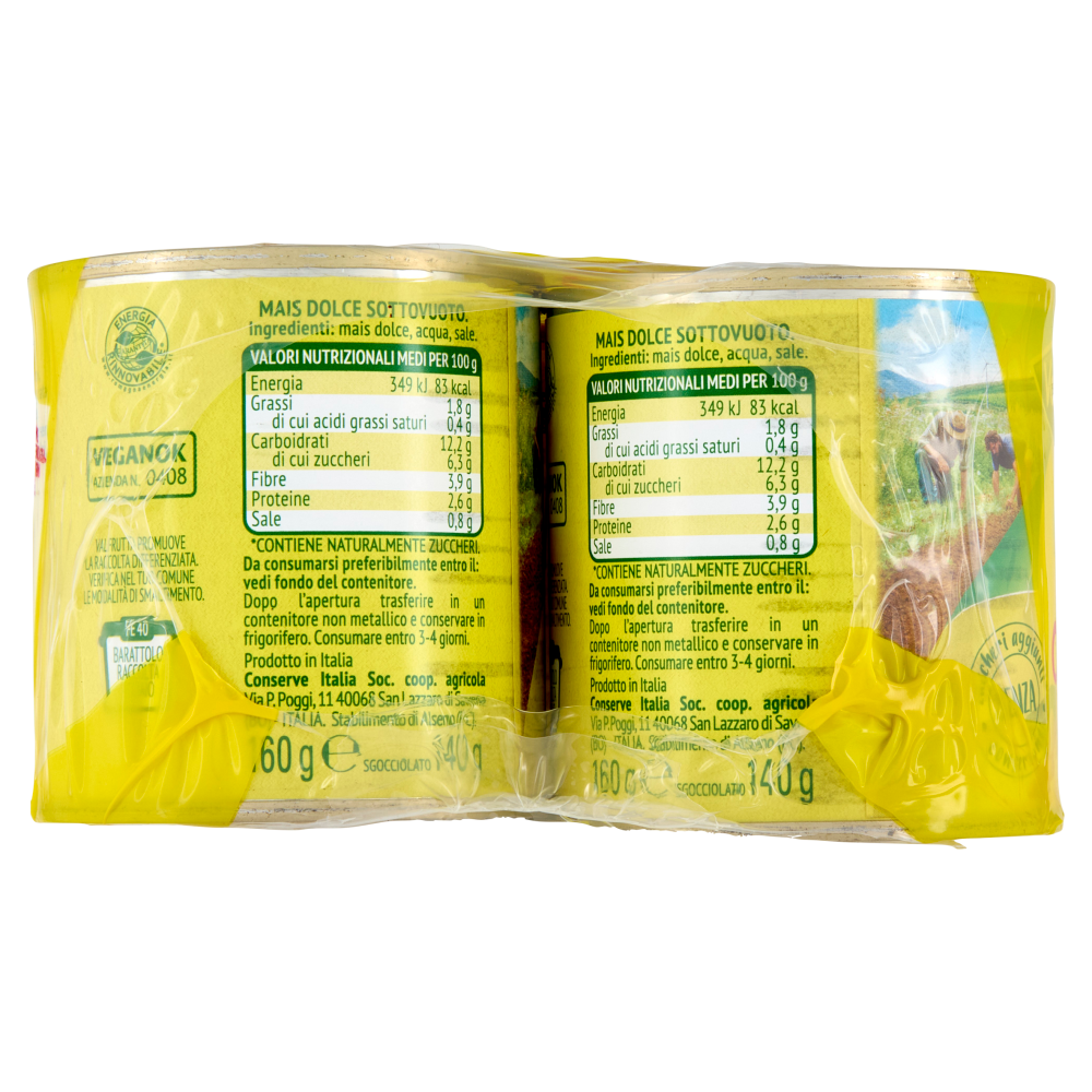  Valfrutta Mais italiano Cotto a vapore 8 x 160 g