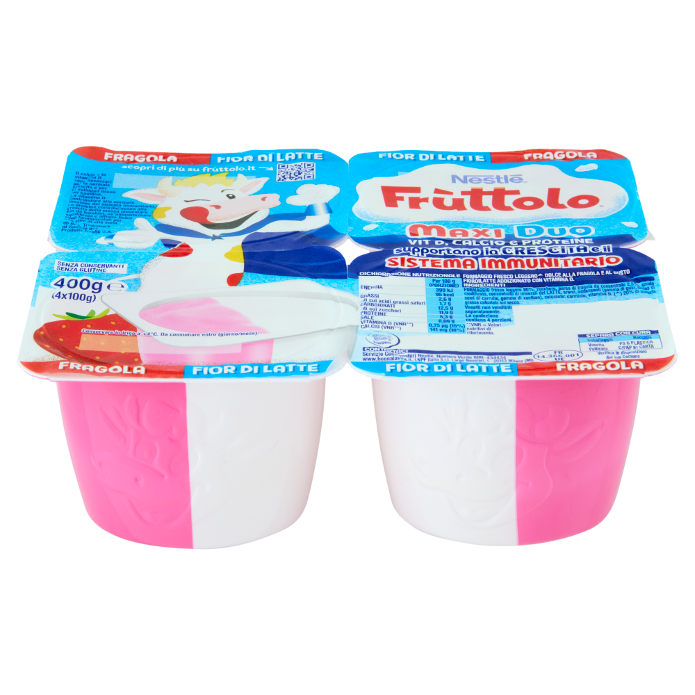 NESTL&Eacute; FR&Ugrave;TTOLO Maxi Duo Fragola - Fior di Latte 4x100g