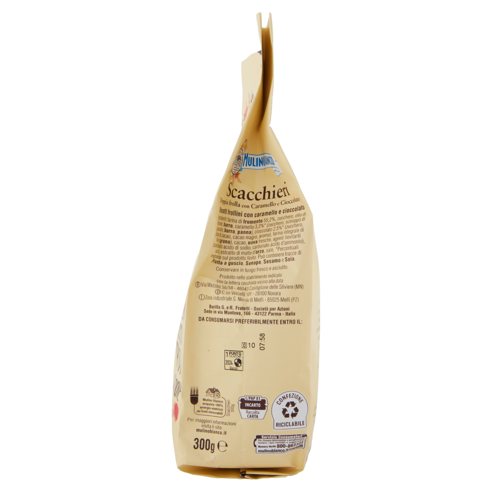 Mulino Bianco Biscotti Scacchieri Frolla con Caramello e Cioccolato 300g