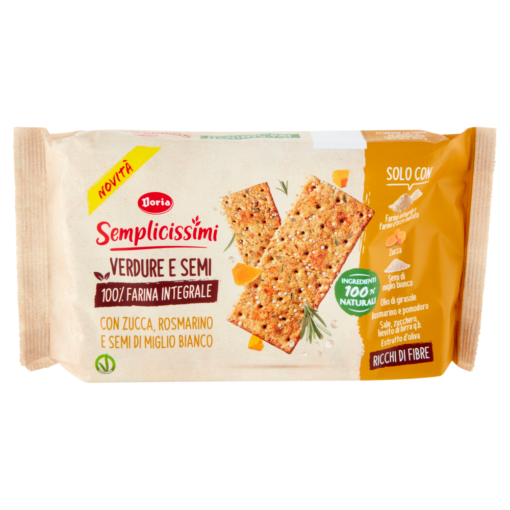 Doria Semplicissimi Crackers Zucca Rosmarino e Semi di Miglio Bianco - flowpack 280g