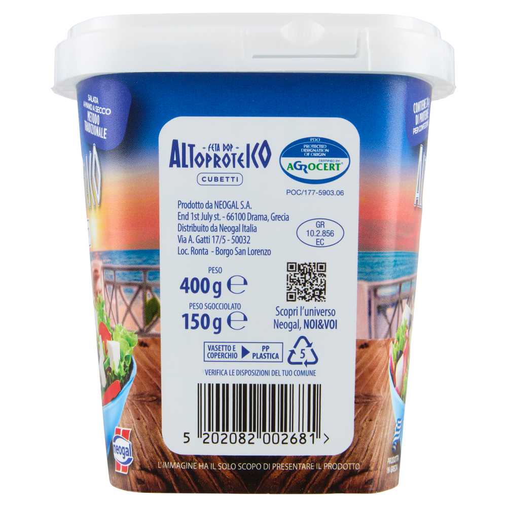 neogal Altoproteico Feta DOP Cubetti 400 g