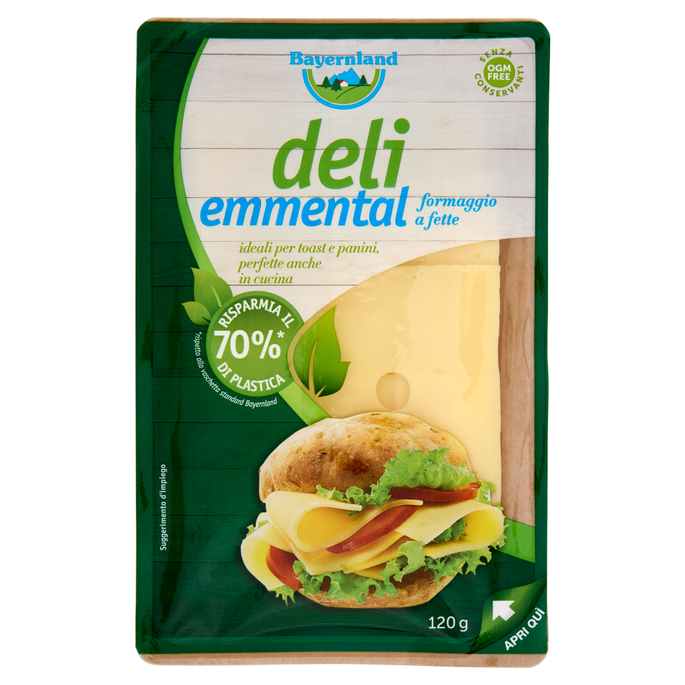 Bayernland deli emmental bavarese formaggio a fette 120 g