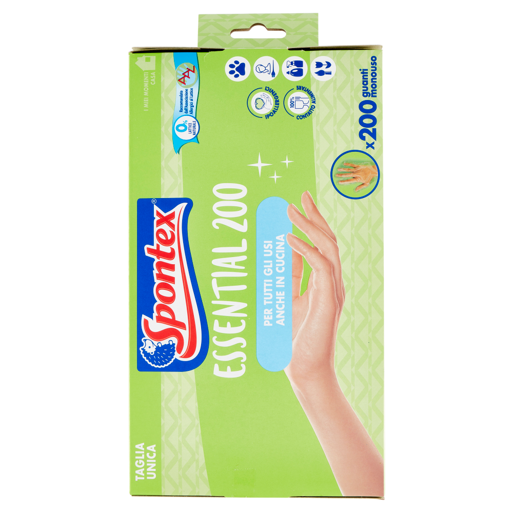 Spontex Guanti Usa&Getta Essential x200 Tg Unica
