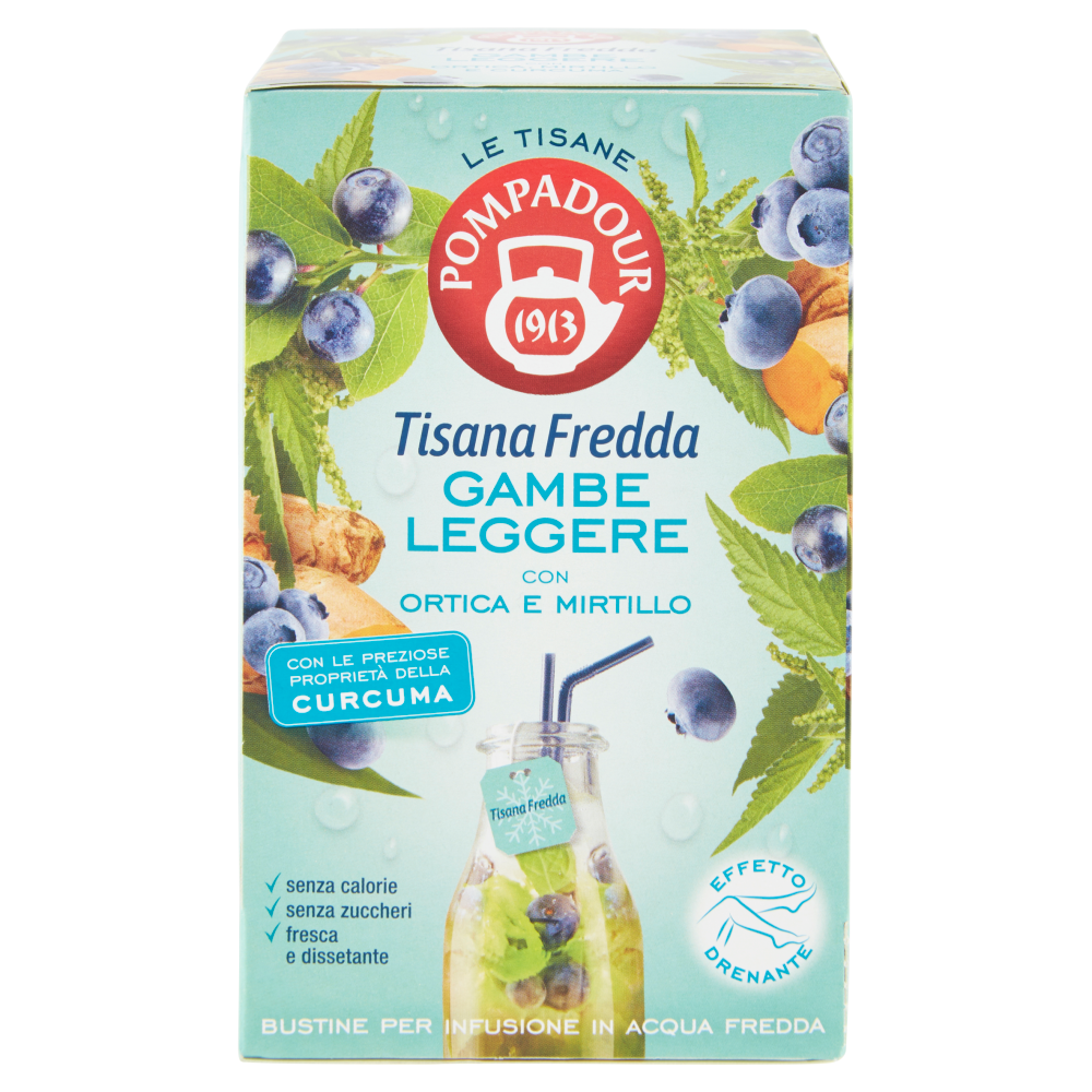 Pompadour Le Tisane Tisana Fredda Gambe Leggere 18 x 2,5 g