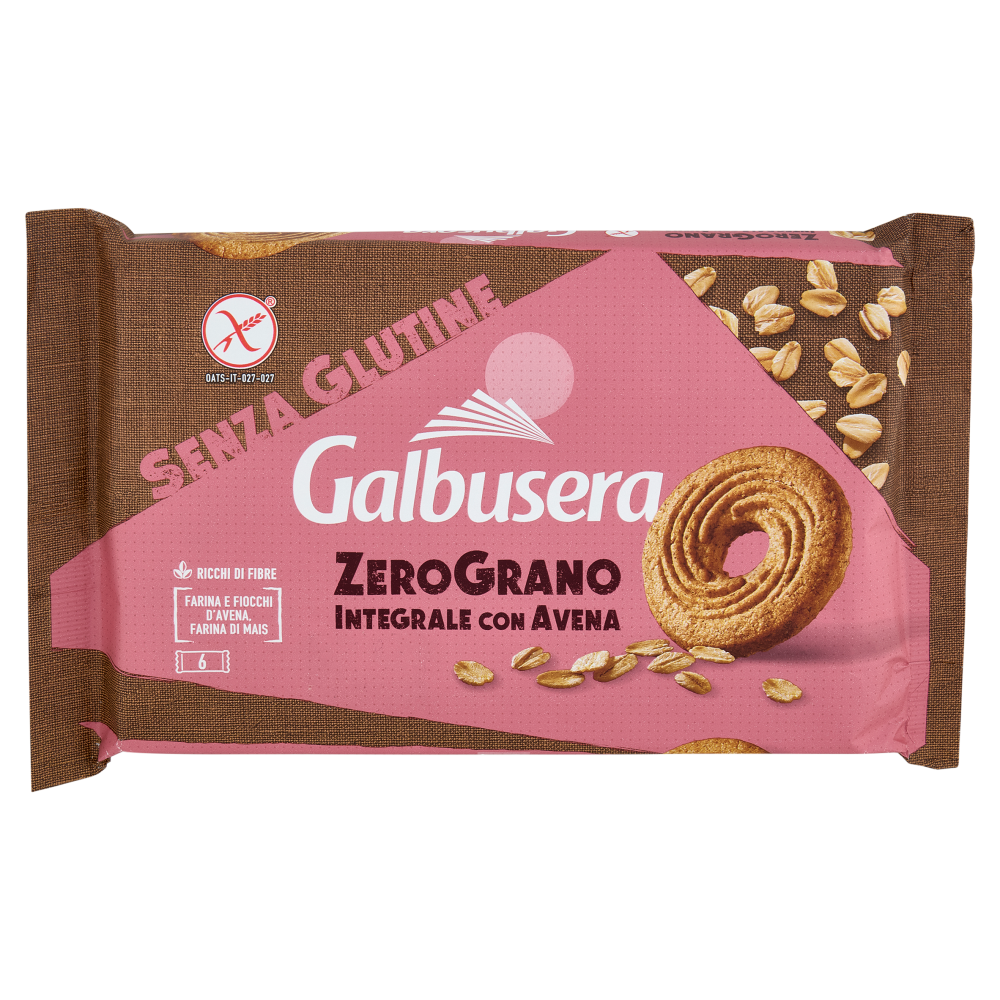 Galbusera ZeroGrano Integrale con Avena Senza Glutine 220 g (6 monoporzioni)