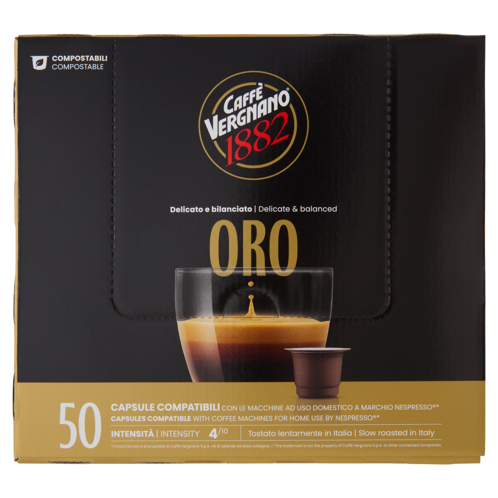 Caffè Vergnano 1882 Oro Capsule Compatibili Nespresso* 50 x 5 g