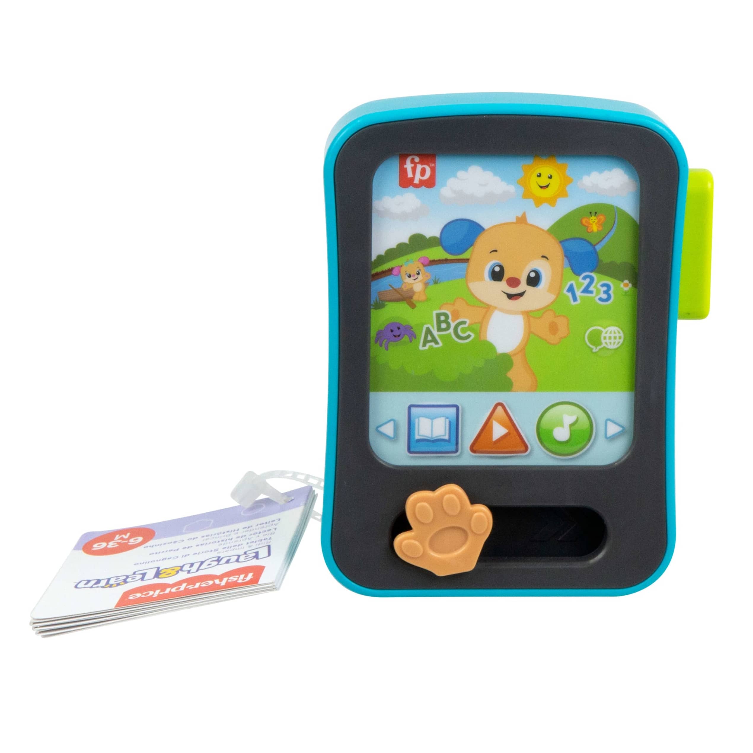 Fisher-Price Tablet Delle Storie Di Cagnolino Ridi E Impara Per Neonati, Giocattolo Elettronico Per L'Apprendimento, Con Musica E Luci, Versione Multilingue