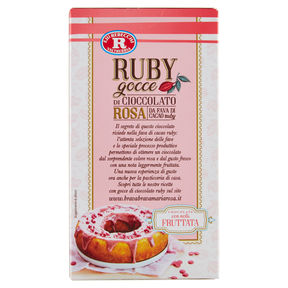 Mariarosa Ruby Gocce di Cioccolato Rosa 100 g