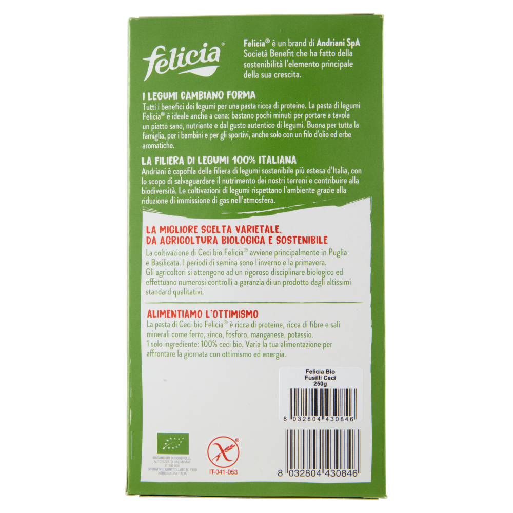 felicia Fusilli Ceci Bio 250 g