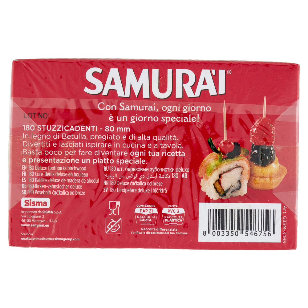 Samurài Stuzzicadenti Deluxe 180 pz