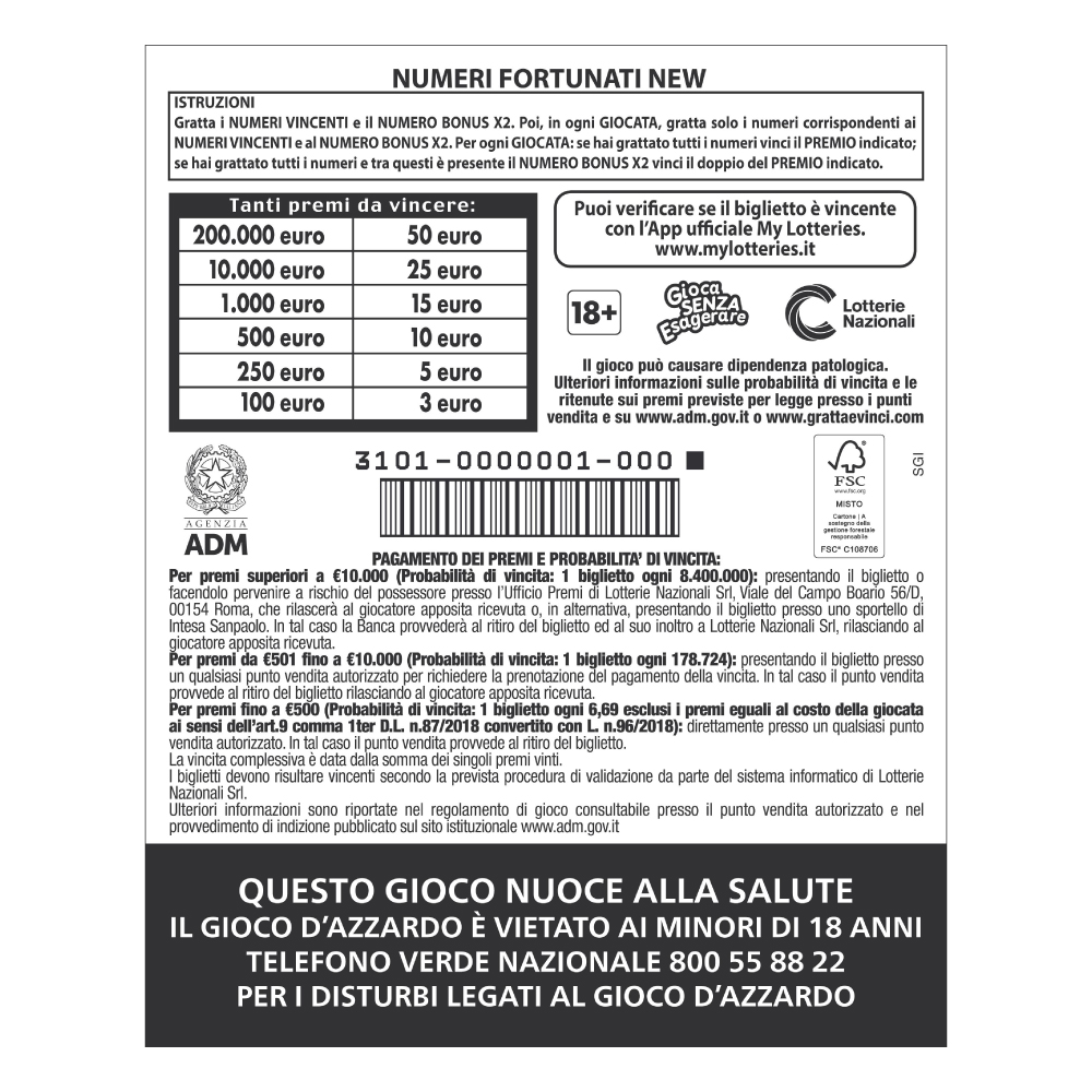 Gratta e Vinci Numeri Fortunati New