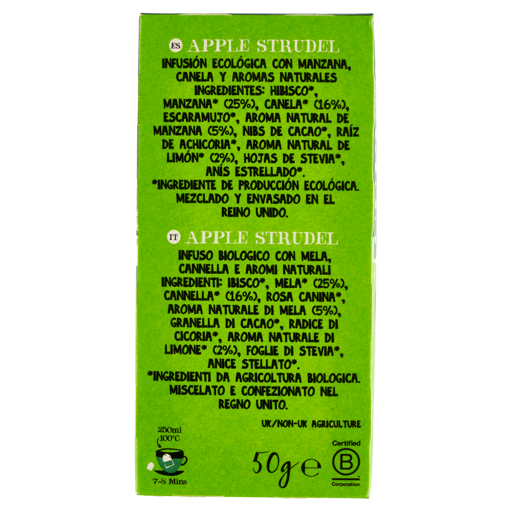 CUPPER Infuso Biologico Apple Strudel, Tisana Natalizia con Mela e Cannella, 20 Bustine 50 g