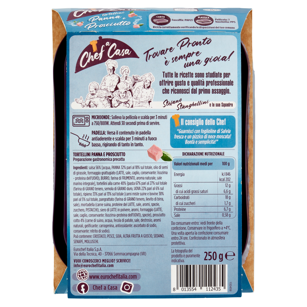 Chef a Casa tortellini Panna e Prosciutto 250 g