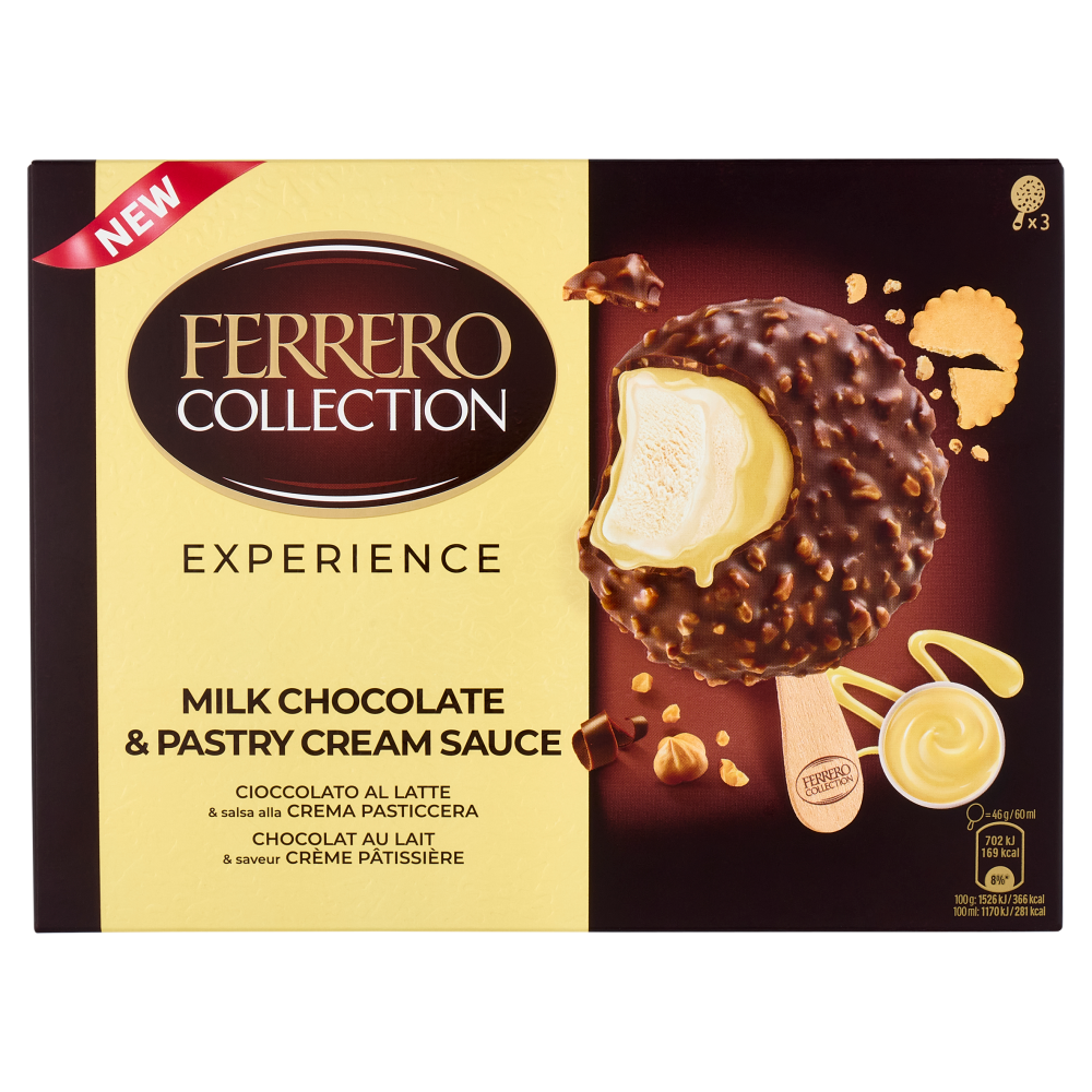 Ferrero Collection Experience Cioccolato al Latte & salsa alla Crema Pasticcera 3 x 46 g