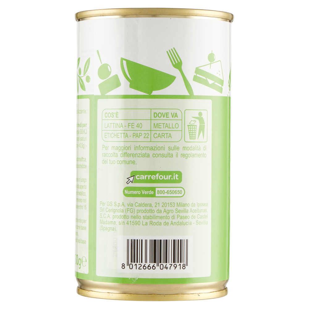 Carrefour Classic Olive Nere Denocciolate in Salamoia 345 g