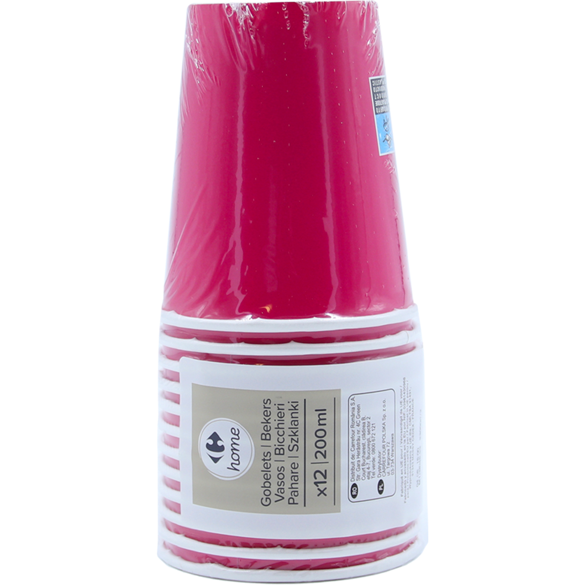 12 bicchieri fucsia carta 20cl Carrefour