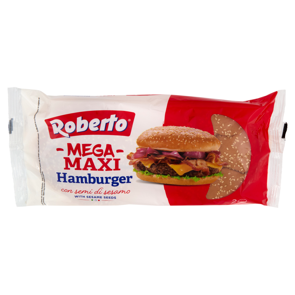 Roberto Mega Maxi Hamburger con semi di sesamo 2 Panini 250 g