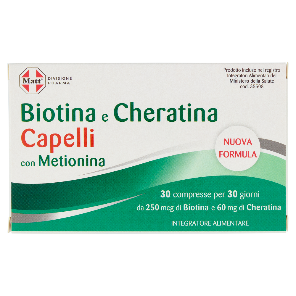 Matt Divisione Pharma Biotina e Cheratina Capelli 30 compresse 30,6 g