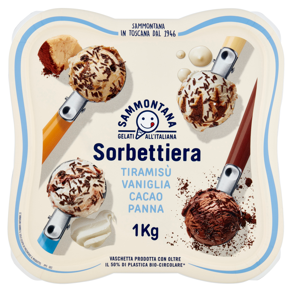 Sammontana Sorbettiera Tiramis&ugrave;, Vaniglia, Cacao, Panna 1 Kg