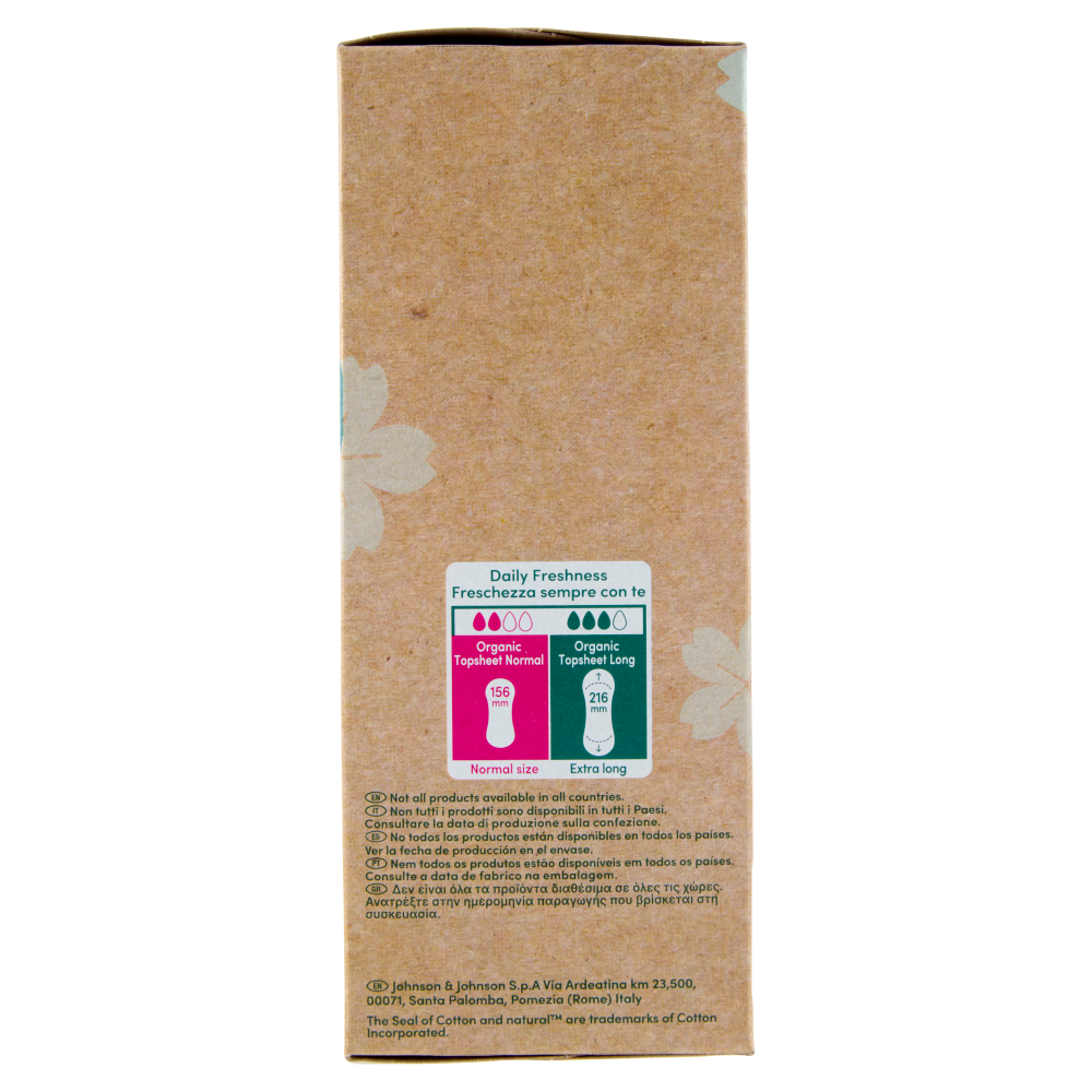 Carefree 100% Organic Cotton Topsheet Normal Salvaslip 30 pz