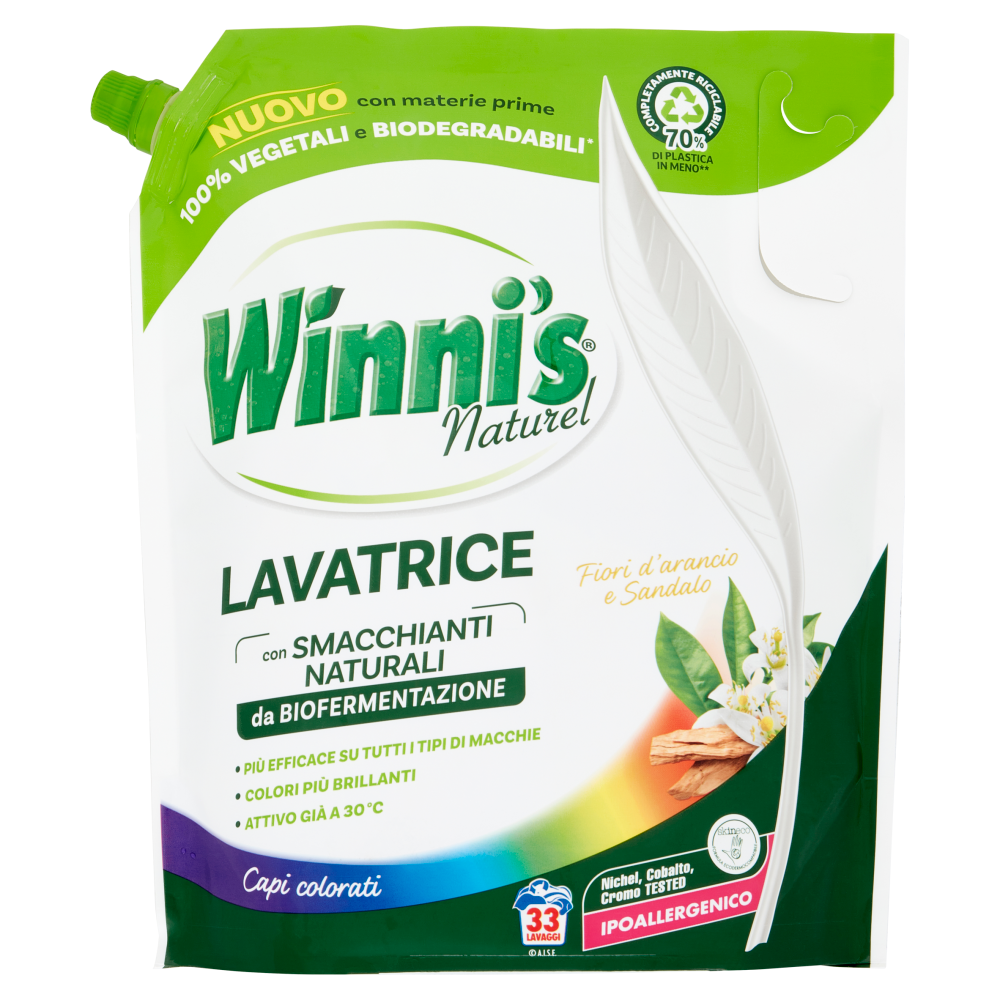 Winni's Naturel Lavatrice Capi colorati Fiori d'arancio e Sandalo pouch 33 Lavaggi 1,485 l