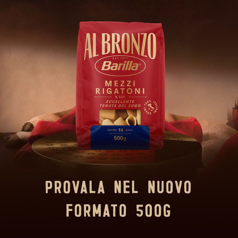 Barilla Al Bronzo Pasta Mezzi Rigatoni 500g
