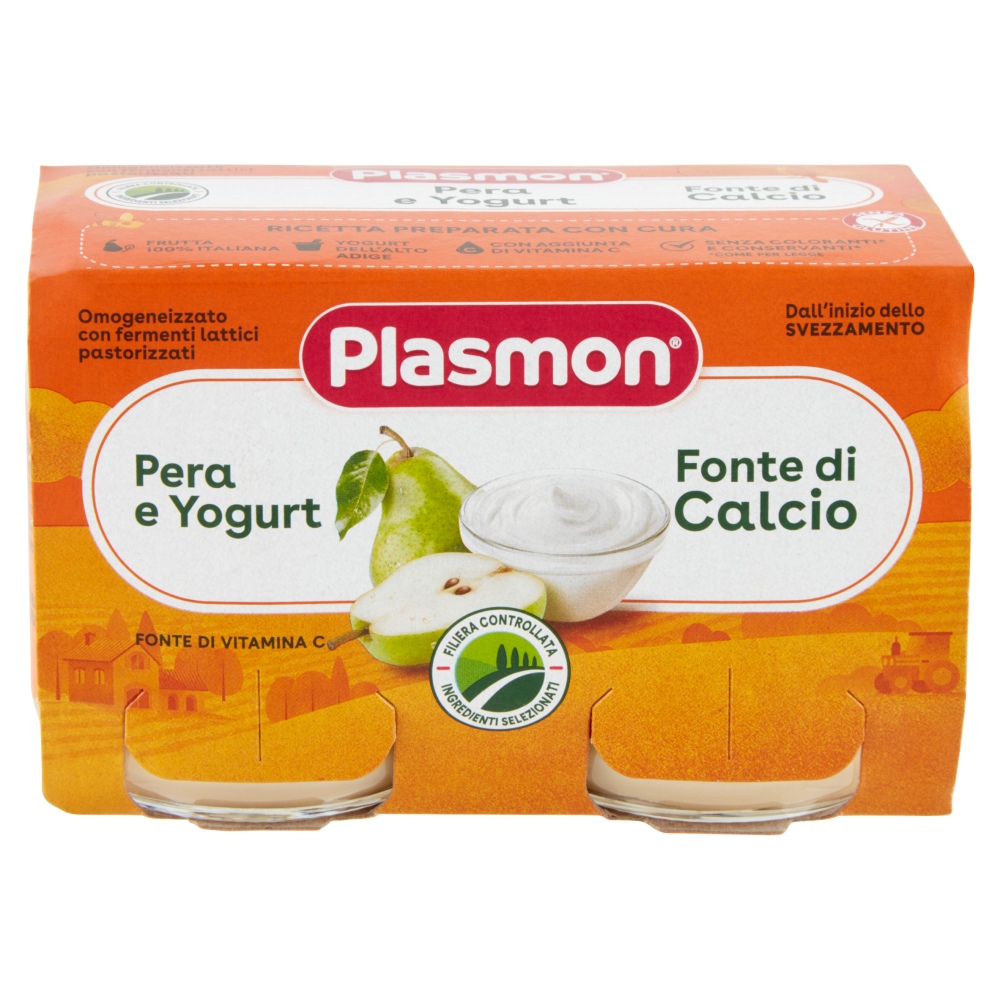 Plasmon Omogeneizzato con fermenti lattici pastorizzati Pera e Yogurt 2 x  120 g
