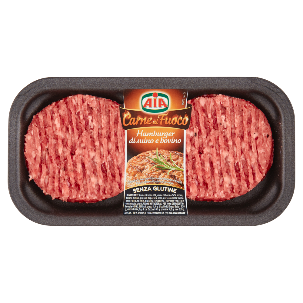 Aia Carne al Fuoco Hamburger di Suino e Bovino 0,200 kg