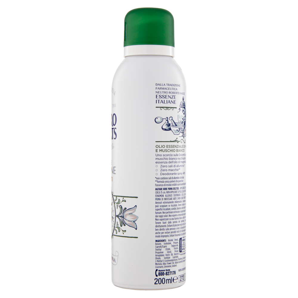 Neutro Roberts Essenze Italiane Dolomiti Olio Essenziale di Magnolia e Muschio Bianco 200 ml