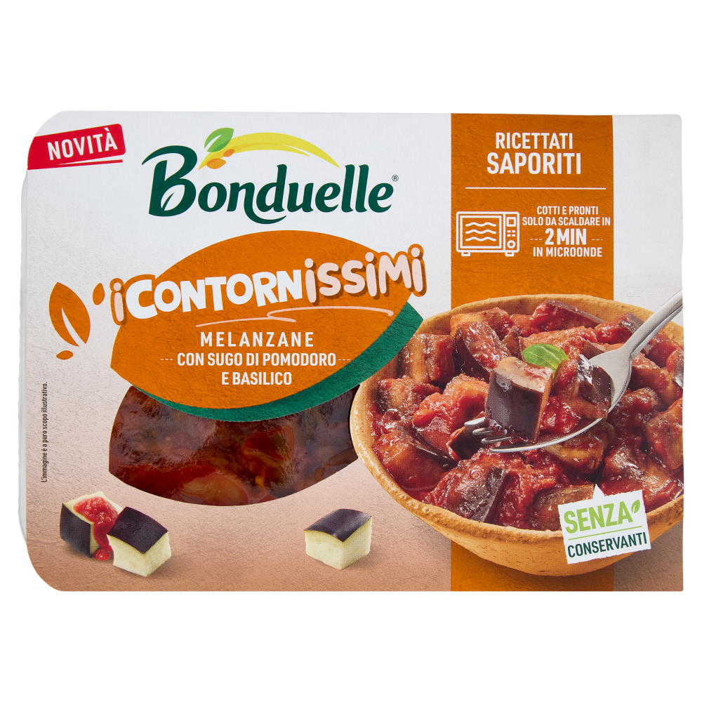 Bonduelle i Contornissimi Ricettati Saporiti Melanzane con Sugo di Pomodoro e Basilico 240 g