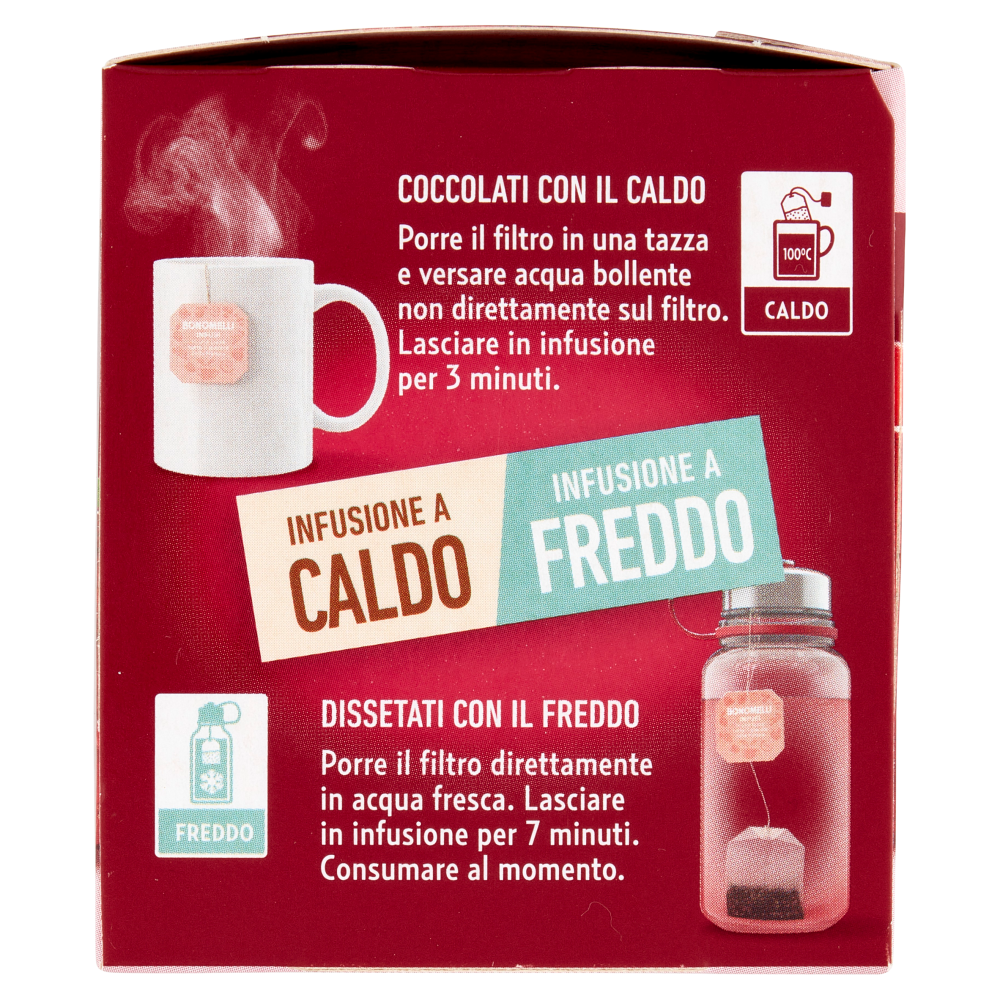 Bonomelli Infusi Fruttosi 100% Naturali Lampone e Ribes Rosso 12 Filtri 24 g