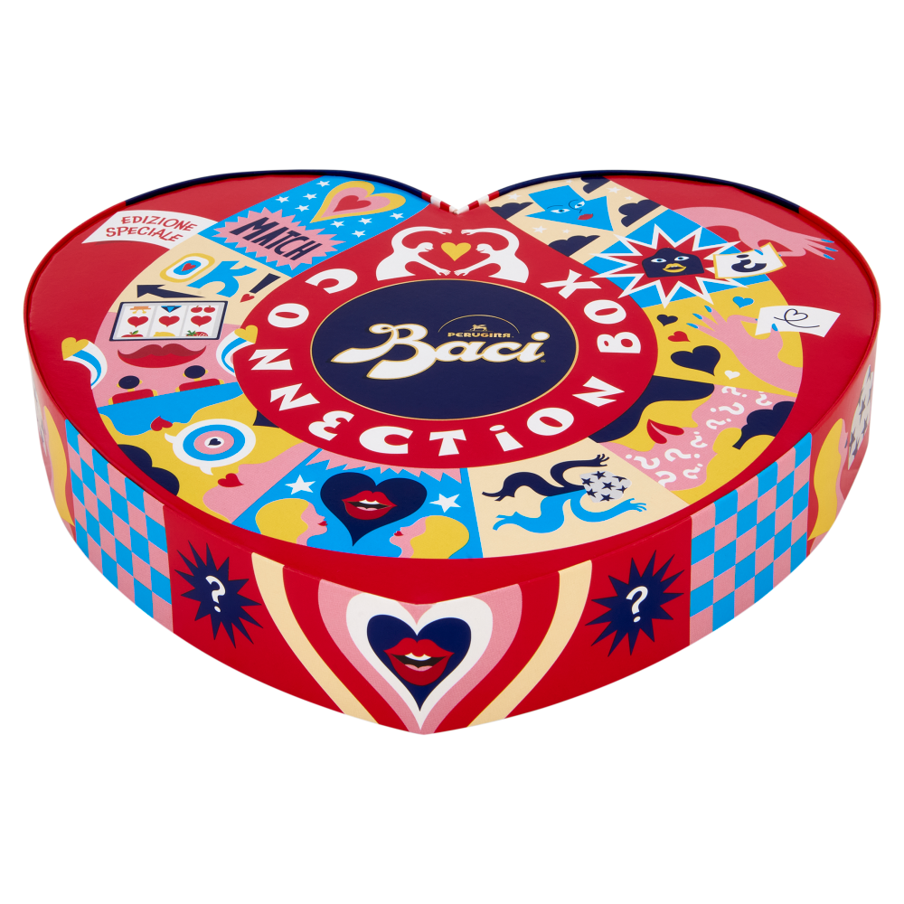 BACI PERUGINA Connection Box Cioccolatini Fondenti ripieni al Gianduia Scatola San Valentino 100g