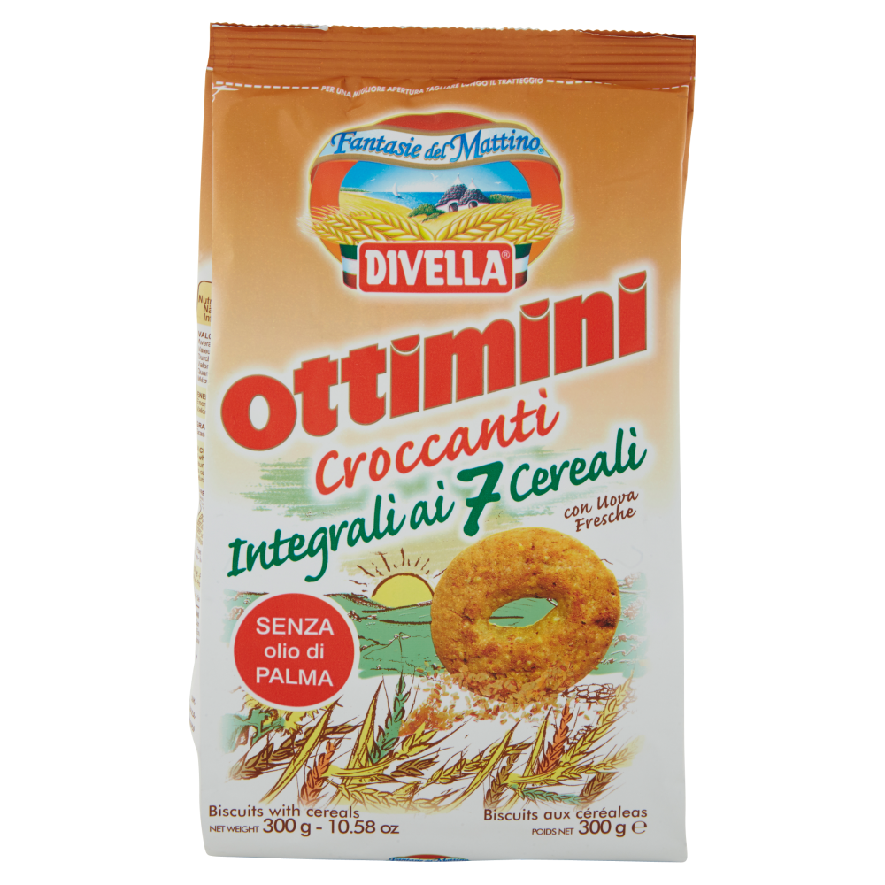 Divella Fantasie del Mattino Ottimini Croccanti Integrali ai 7 Cereali 300 g