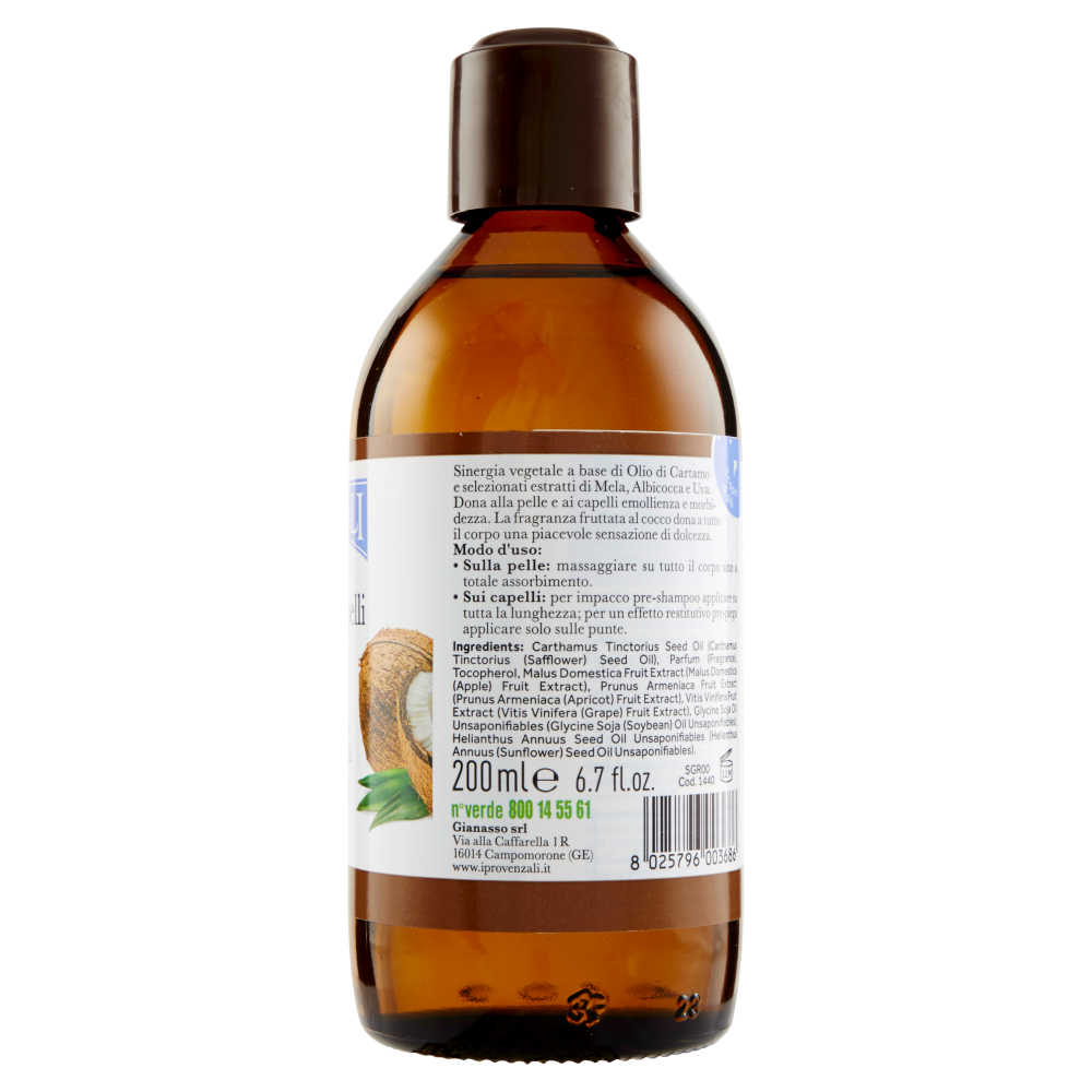 I Provenzali Olio Corpo & Capelli al profumo di Cocco Formula Ricca 200 ml