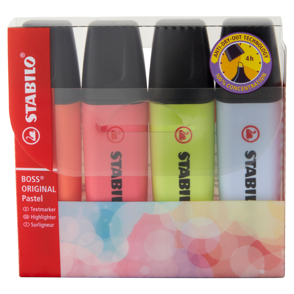 STABILO Boss Original Pastel evidenziatore - astuccio da 4 pz. 