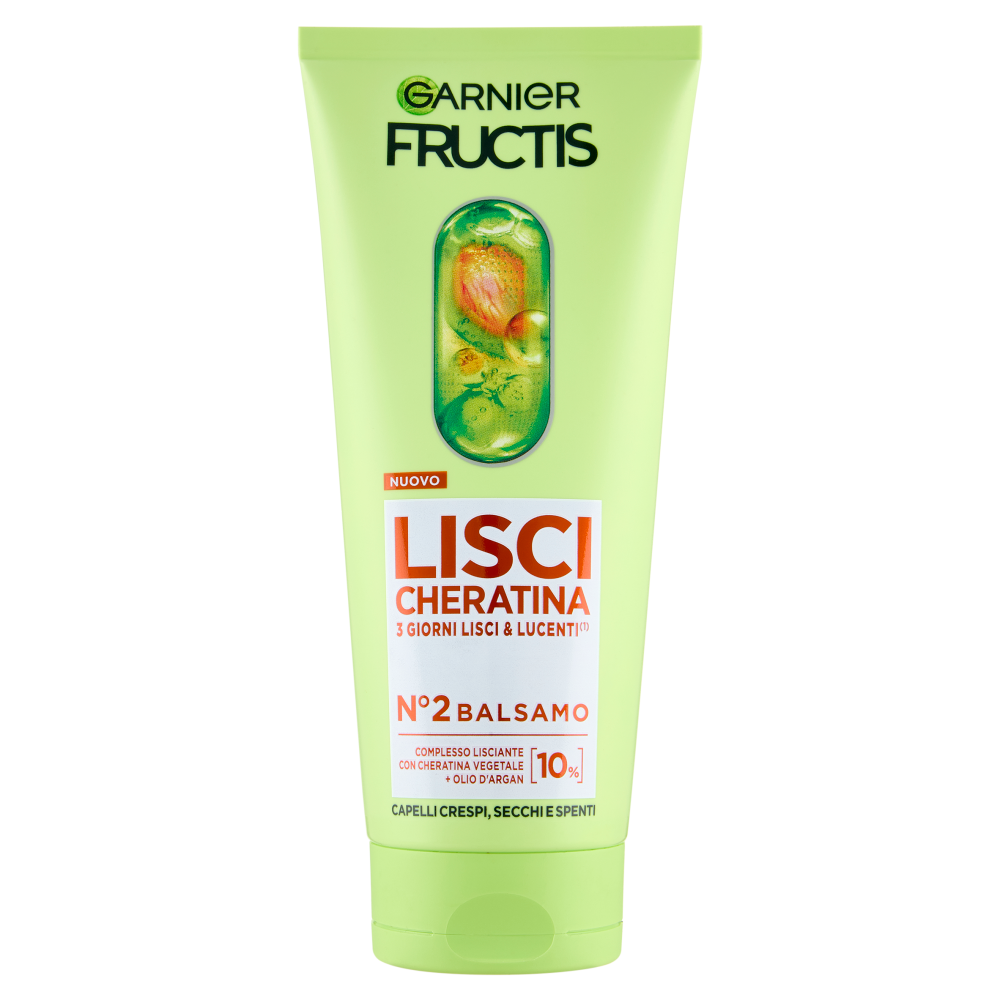 Fructis Lisci Cheratina N°2 Balsamo, per Capelli Crespi, Secchi e Spenti, 200 ml