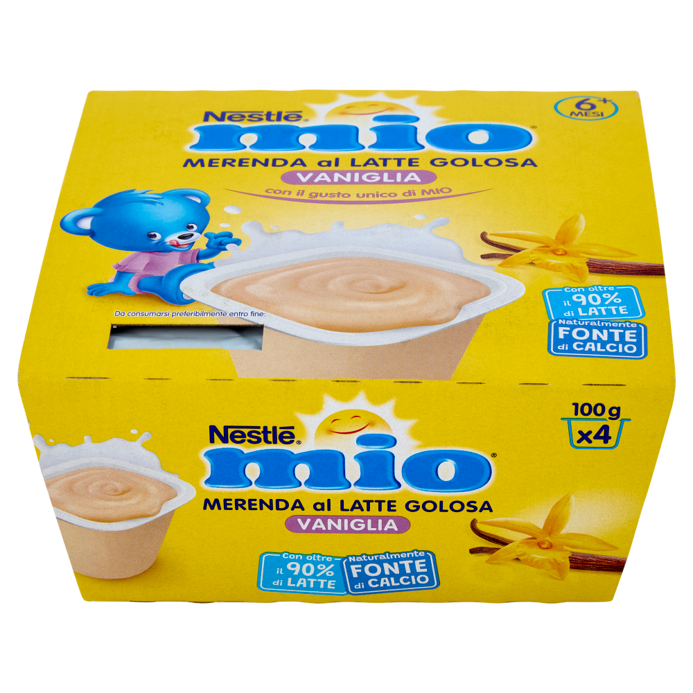 NESTLÉ MIO Merenda al Latte Vaniglia 4 Vasetti da 100g