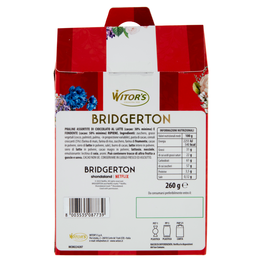 Witor's Bridgerton Mini Praline Assortite di Cioccolato con Crema e Cereali 260 g