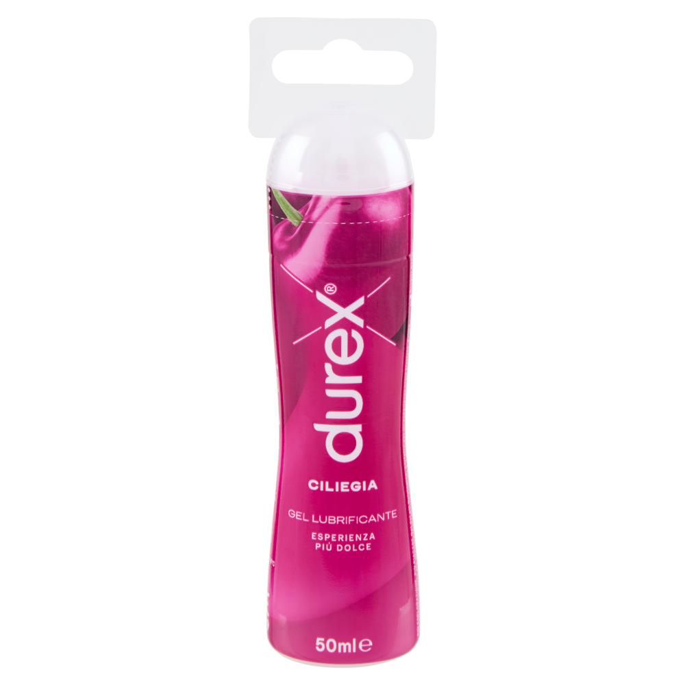 Durex Gel Very Cherry Lubrificante Intimo a Base d'Acqua, Aromatizzato alla ciliegia, 50 ml