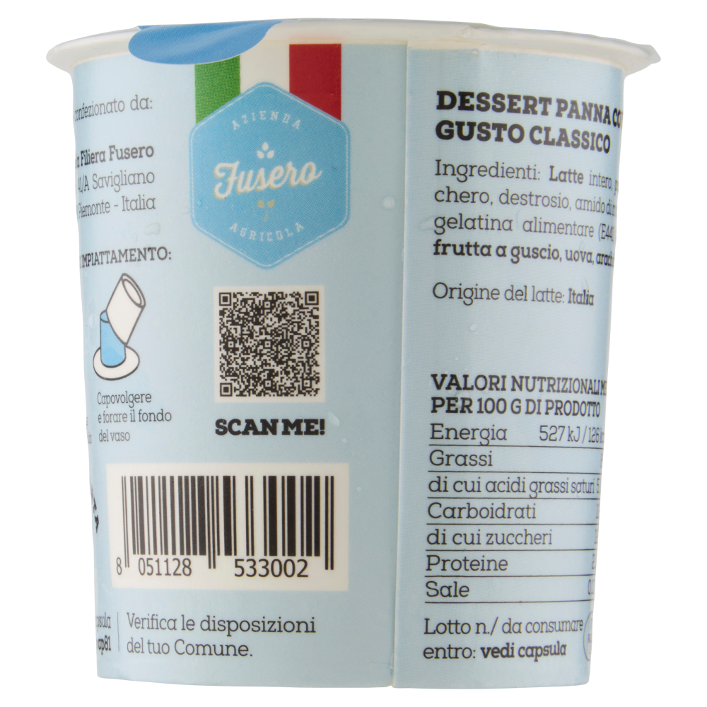 Azienda Agricola Fusero Panna Cotta Bianca 125 g