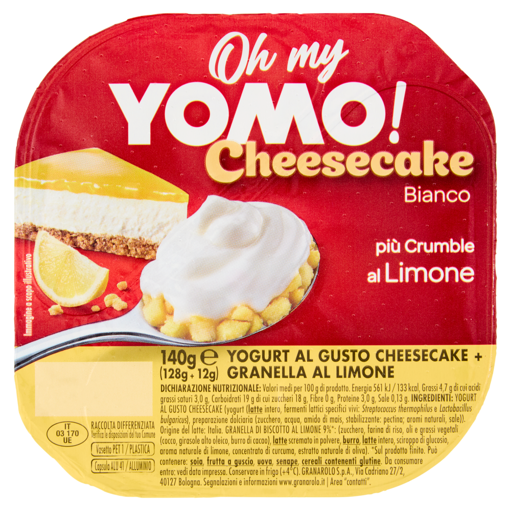Oh my Yomo! Cheesecake Bianco pi&ugrave; Crumble al Limone 140 g