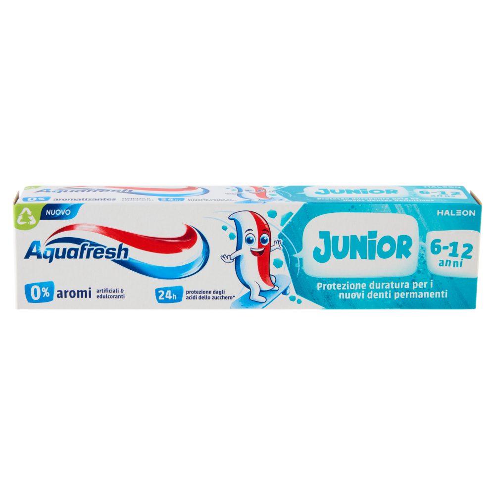 Aquafresh Junior dentifricio bambini igiene dentale denti sani e forti dai 6 anni 50 ml