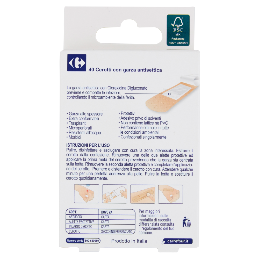 Carrefour Comfort Cerotti assortiti 4 formati 40 pz