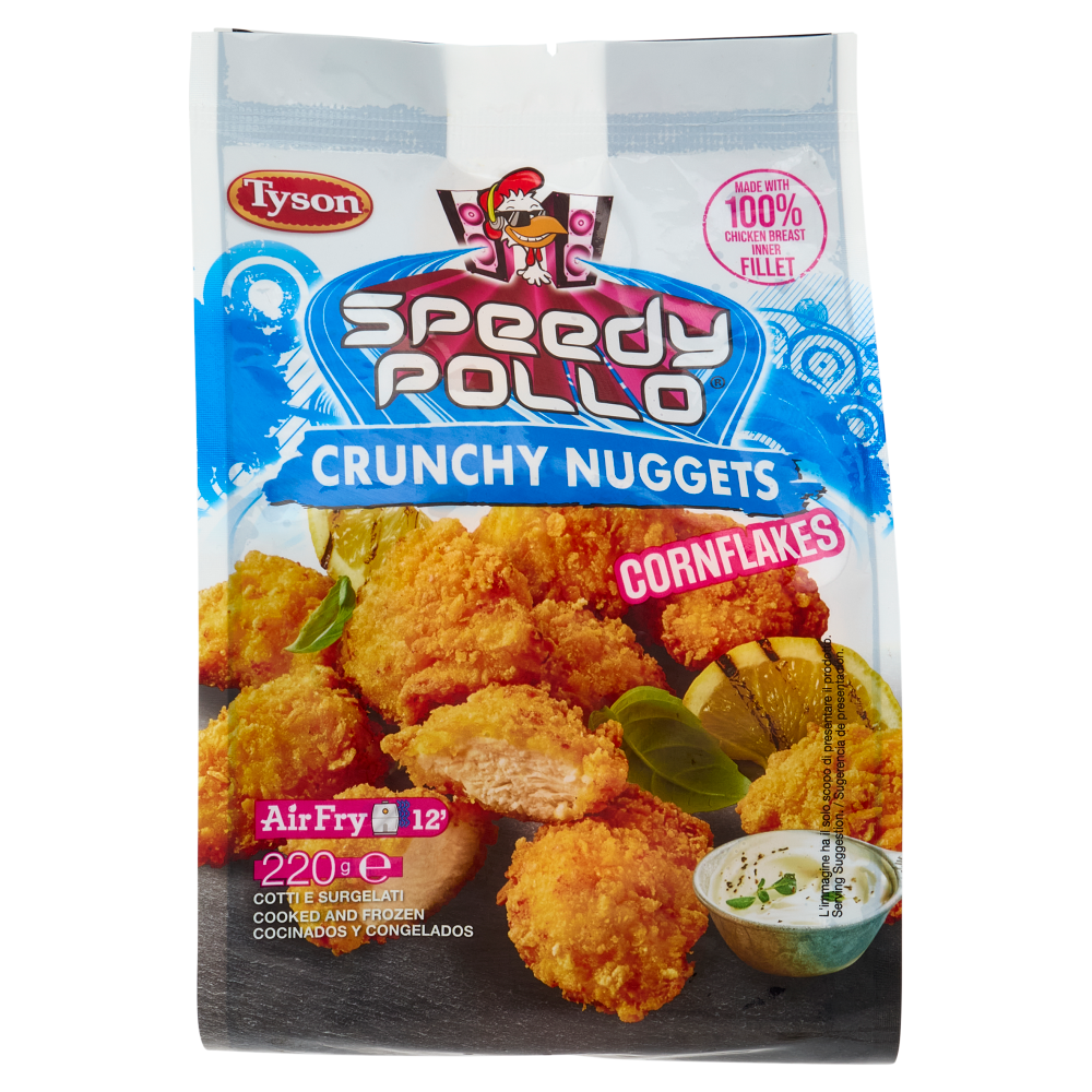 Speedy Pollo Crunchy Nuggets Cornflakes Cotti e Surgelati 220 g