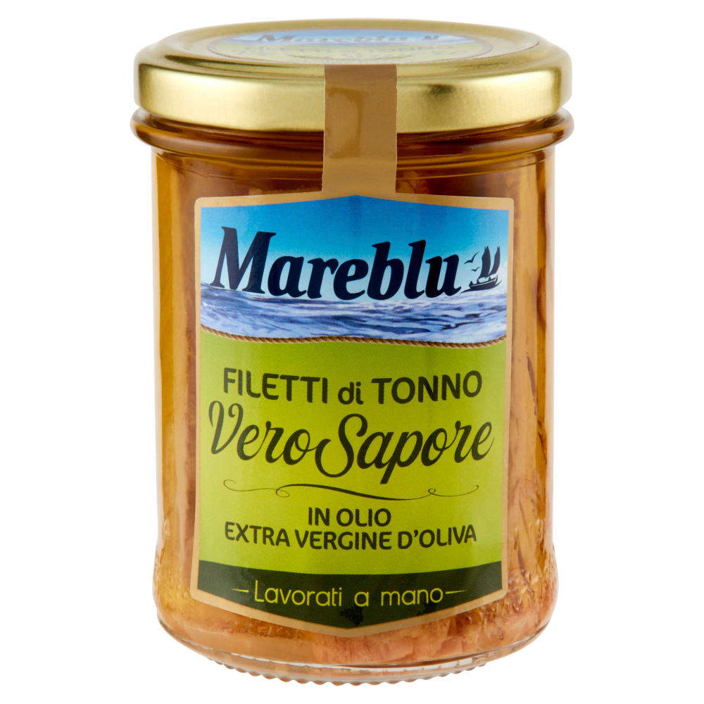 Mareblu VeroSapore Filetti di Tonno in Olio Extra Vergine d'Oliva 180 g