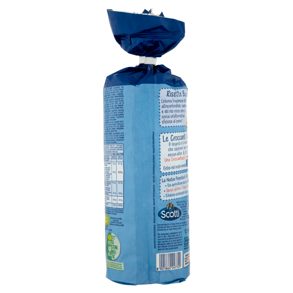 Riso Scotti le Bio Croccanti Risette Basmati con Riso Venere e Riso Rosso 120 g