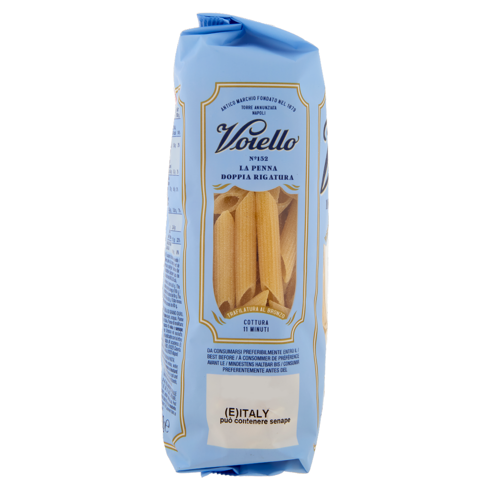 Voiello Pasta La Penna Doppia Rigatura N°152 grani 100% italiani Trafilata bronzo 500g
