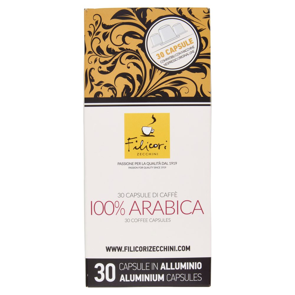 Filicori Zecchini 30 Capsule di Caff&egrave; 100% Arabica Compatibili con Nespresso Original Line 30 x 5,5g