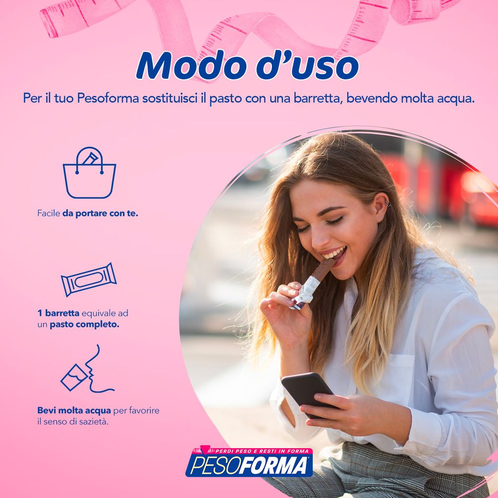 Pesoforma Barrette 2 pasti sostitutivi Mandorla Lampone, 2x58g